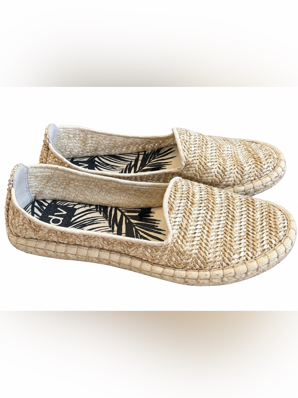 DV by Dolce Vita Woven Espadrille Slip-On Shoes in Beige Like New